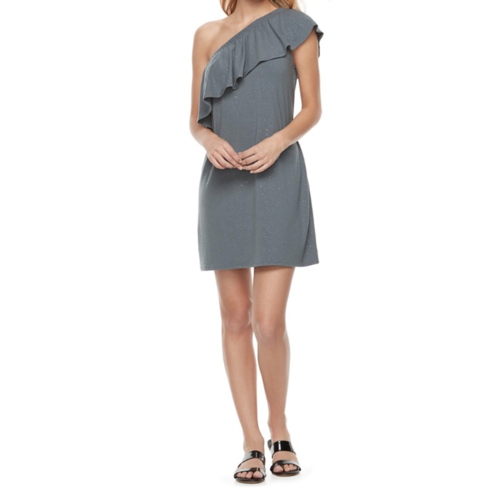 NWT Juicy Couture One Shoulder Dress Size XS Grey